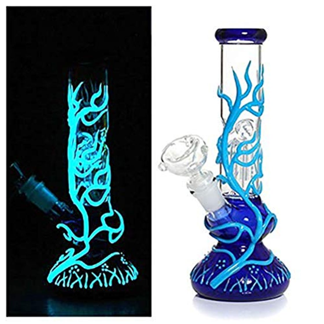 Social Bong de vidrio de fluorescencia alta de 10 pulgadas Bong Cool Reciclar