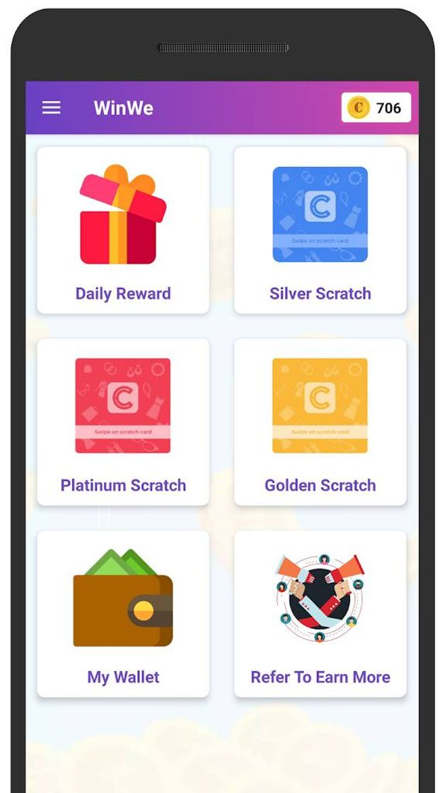 App WinWe - Scratch and Win Cash
