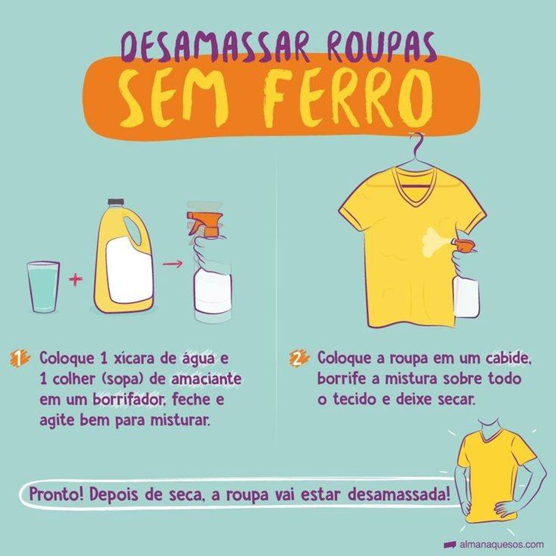 Moda Desamassar Roupas sem Ferro ✨