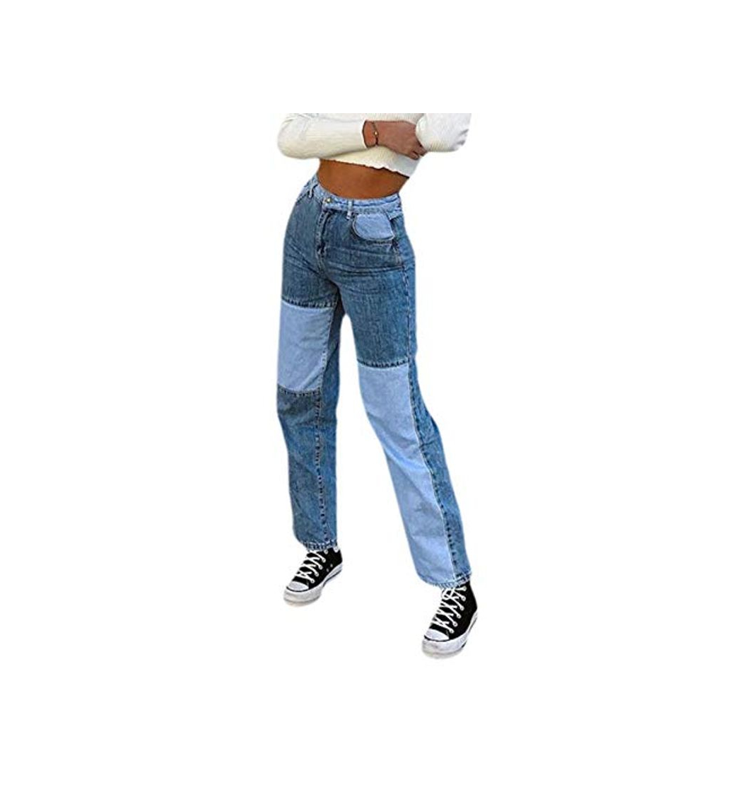 Fashion Women Fashion Butterfly Wide Leg High Waist Denim Pants Stretchy Baggy Loose