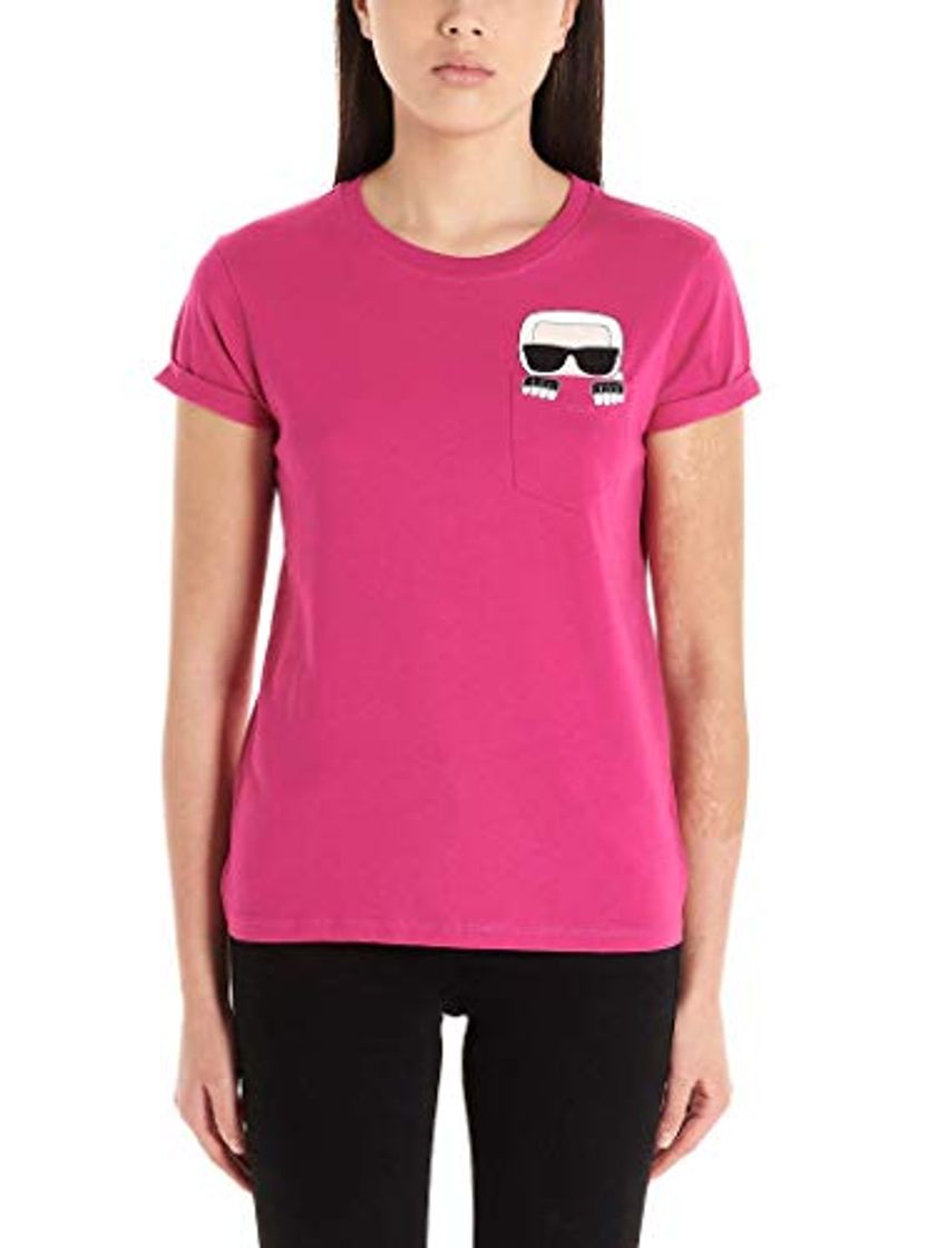 Fashion Karl LagerfeLD - Camiseta de algodón para mujer 20KW201W1712VERYBERRY Fucsia