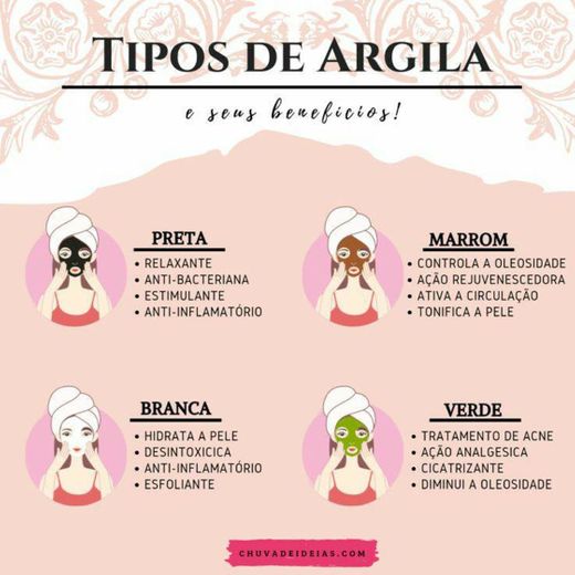 Tipos de argila para o rosto