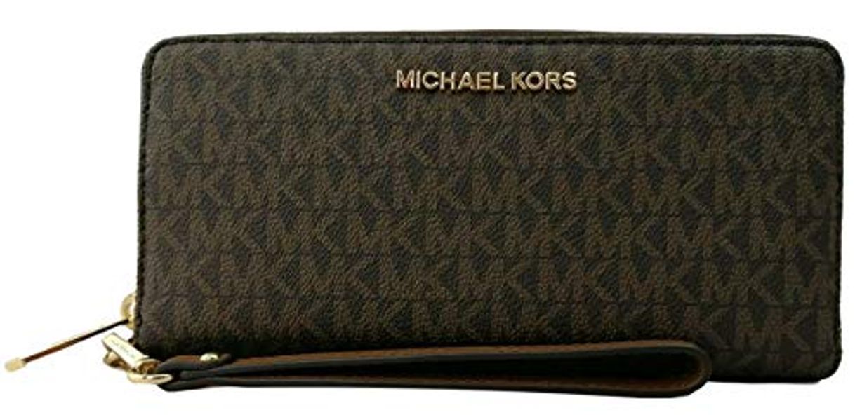 Product Michael Kors Women Jet Set Travel Large Travel Continental Wristlet Wallet Brown