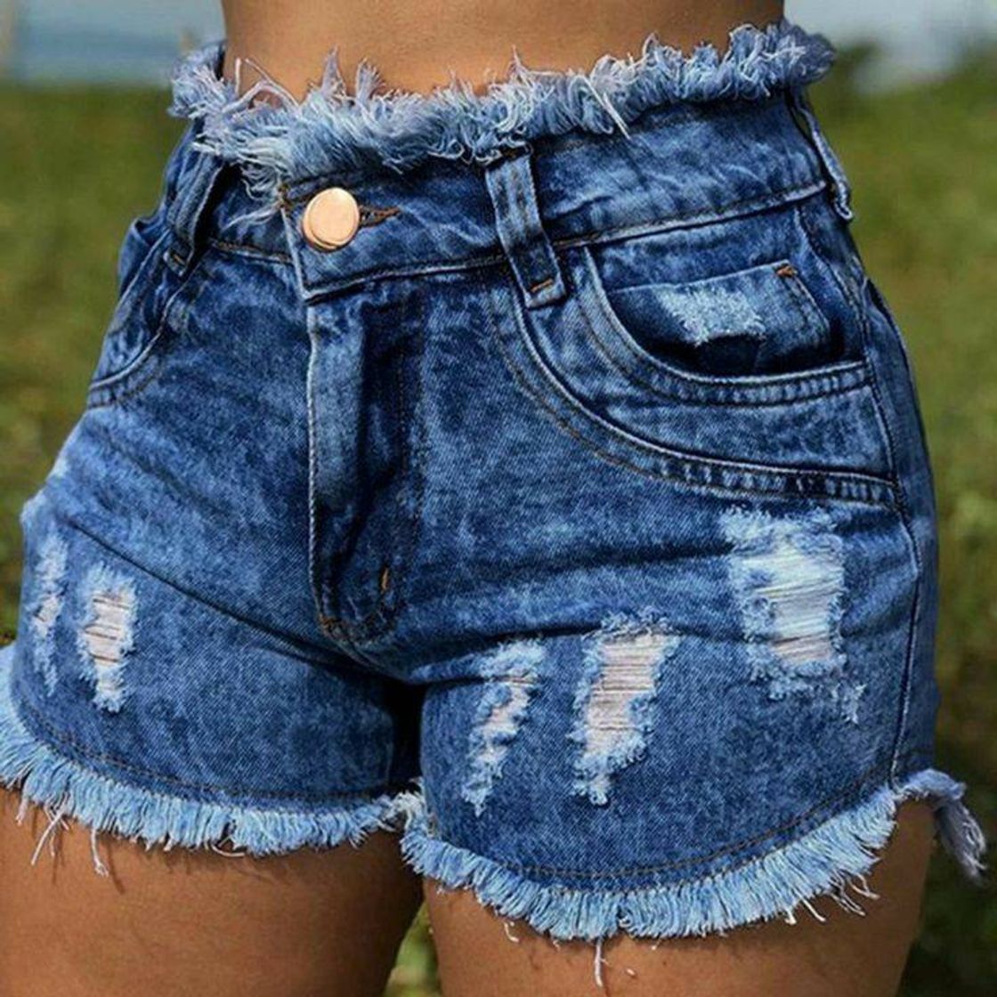 Moda shorts jeans desfiado 