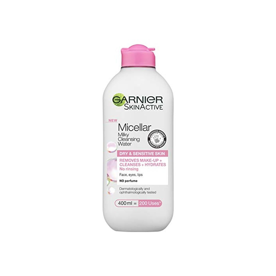 Belleza Garnier Micelar Water Limpiador facial lechoso Piel seca 400 ml