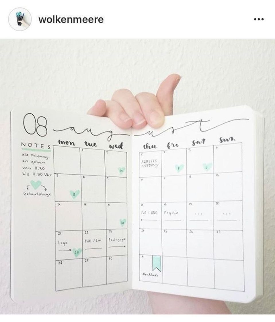 Social monthly planner