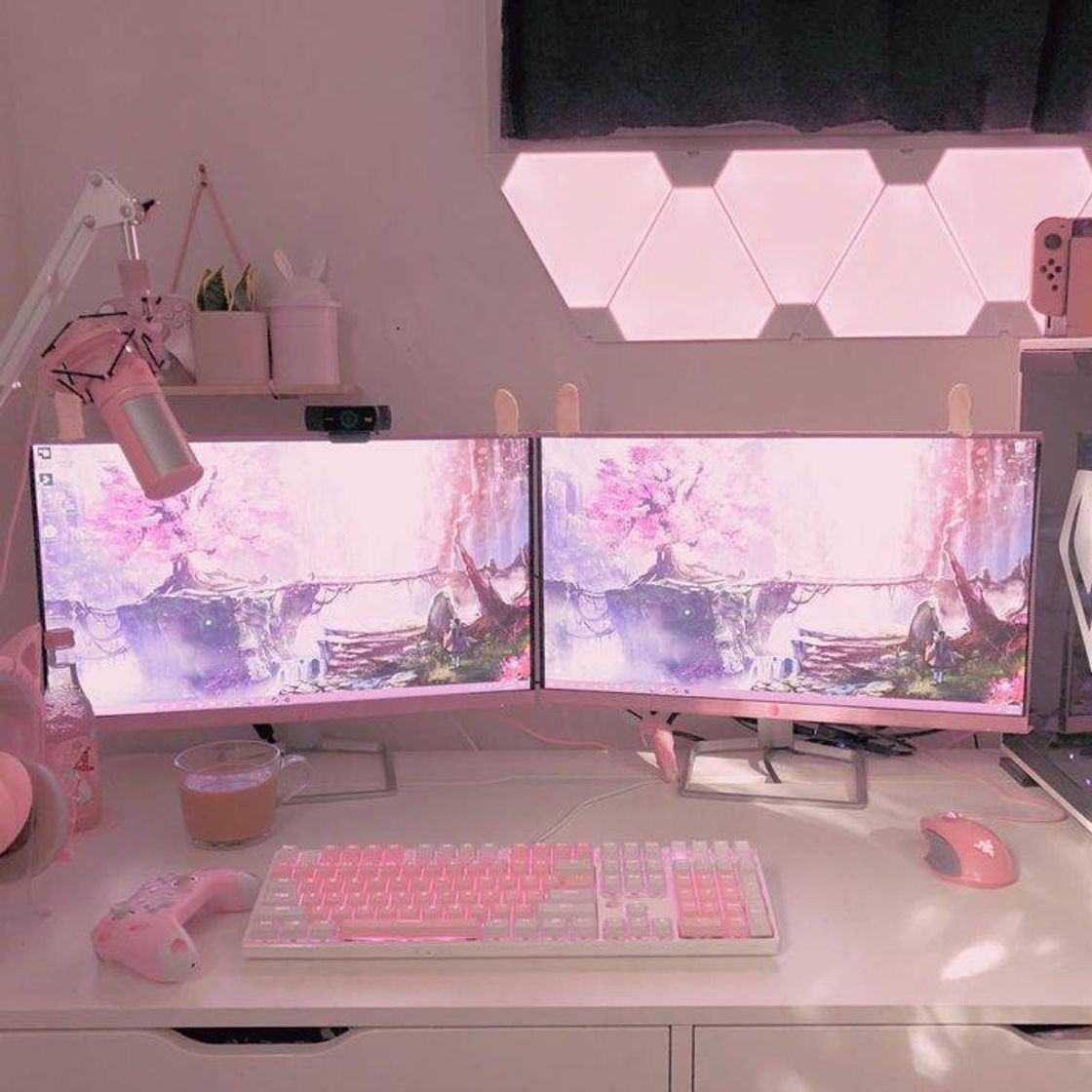 Products Soft dreamy pink pc gaming space