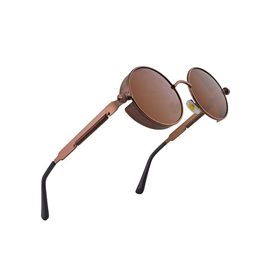 Fashion CGID E72 Steampunk estilo retro inspirado círculo metálico redondo gafas de sol polarizadas para hombres