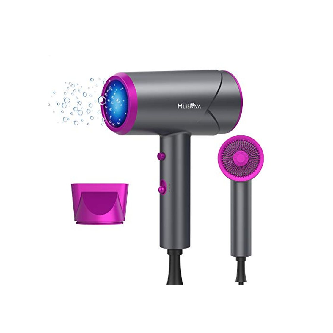 Producto Secador de pelo, MuseDiva secador de pelo iónico profesional de 1800 W