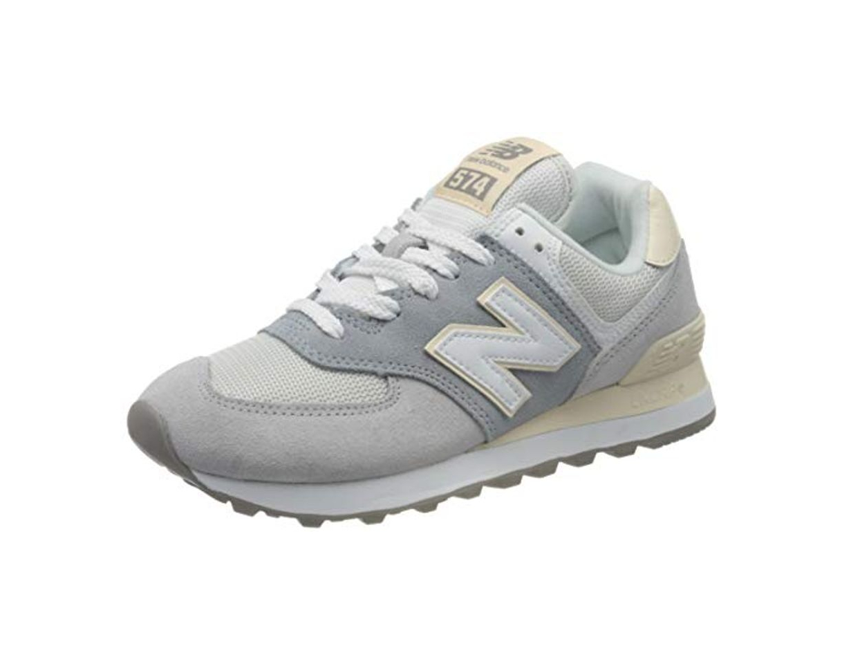 Fashion New Balance 574 WL574LBR Medium, Zapatillas Mujer, Grey