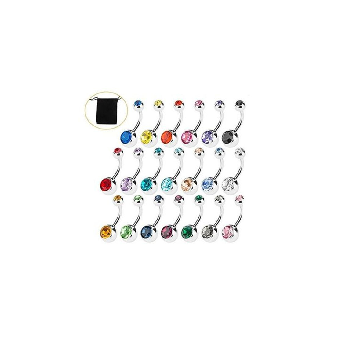 Product Amaza 20pcs piercing ombligo titanio brillante Joyería mujer