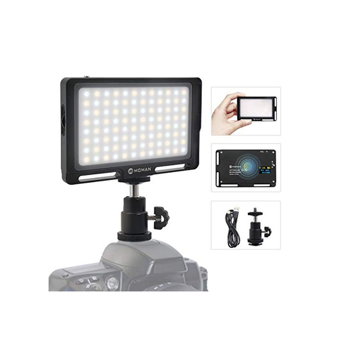 Social Moman Fillipo Luz LED Cámara de Batería Incorporada