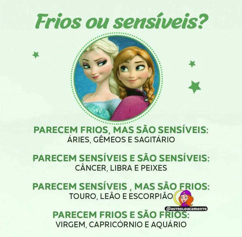 Moda Frios os sensíveis.  