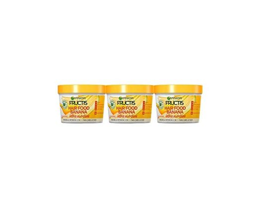 Garnier Fructis Hair Food Banana Mascarilla 3 en 1 - 3 Recipientes