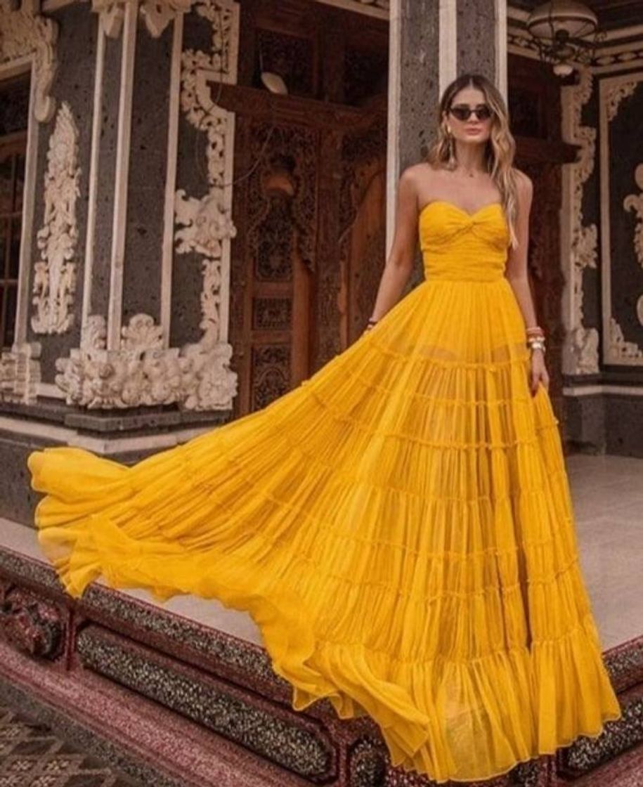 Fashion Vestido amarelo💛