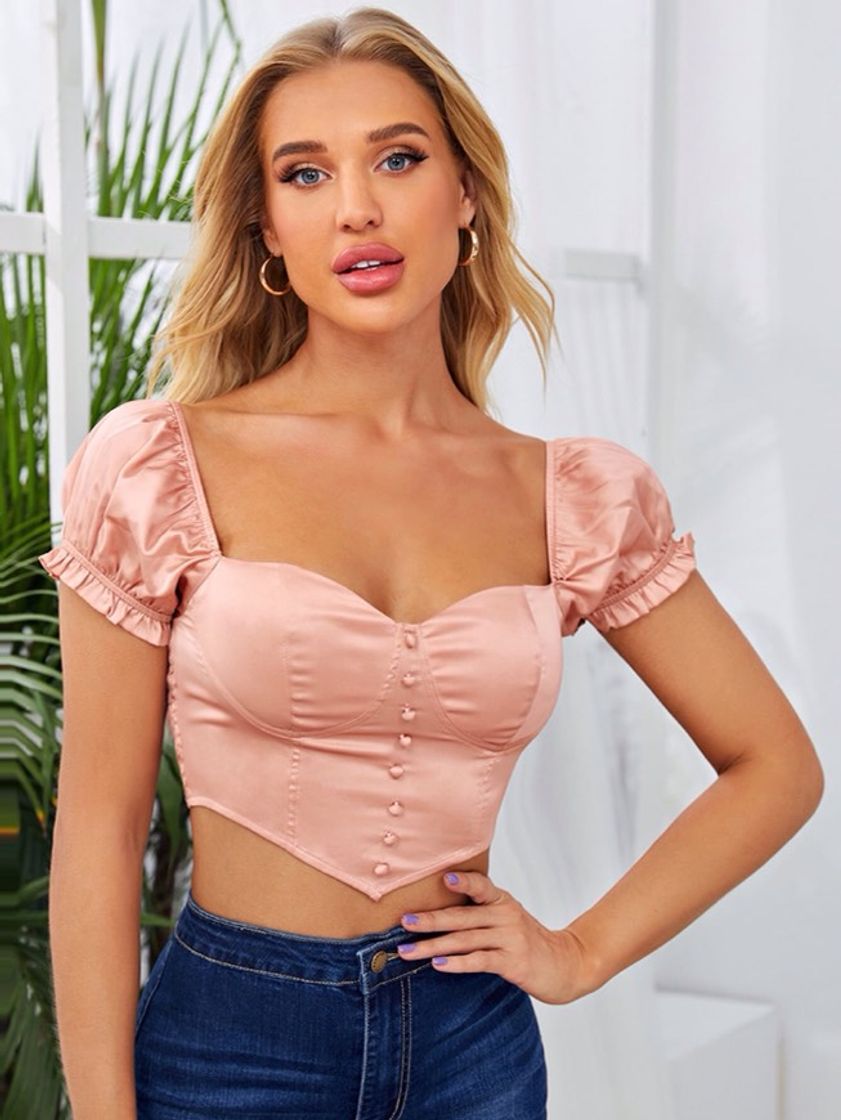 Moda top rosa coral 