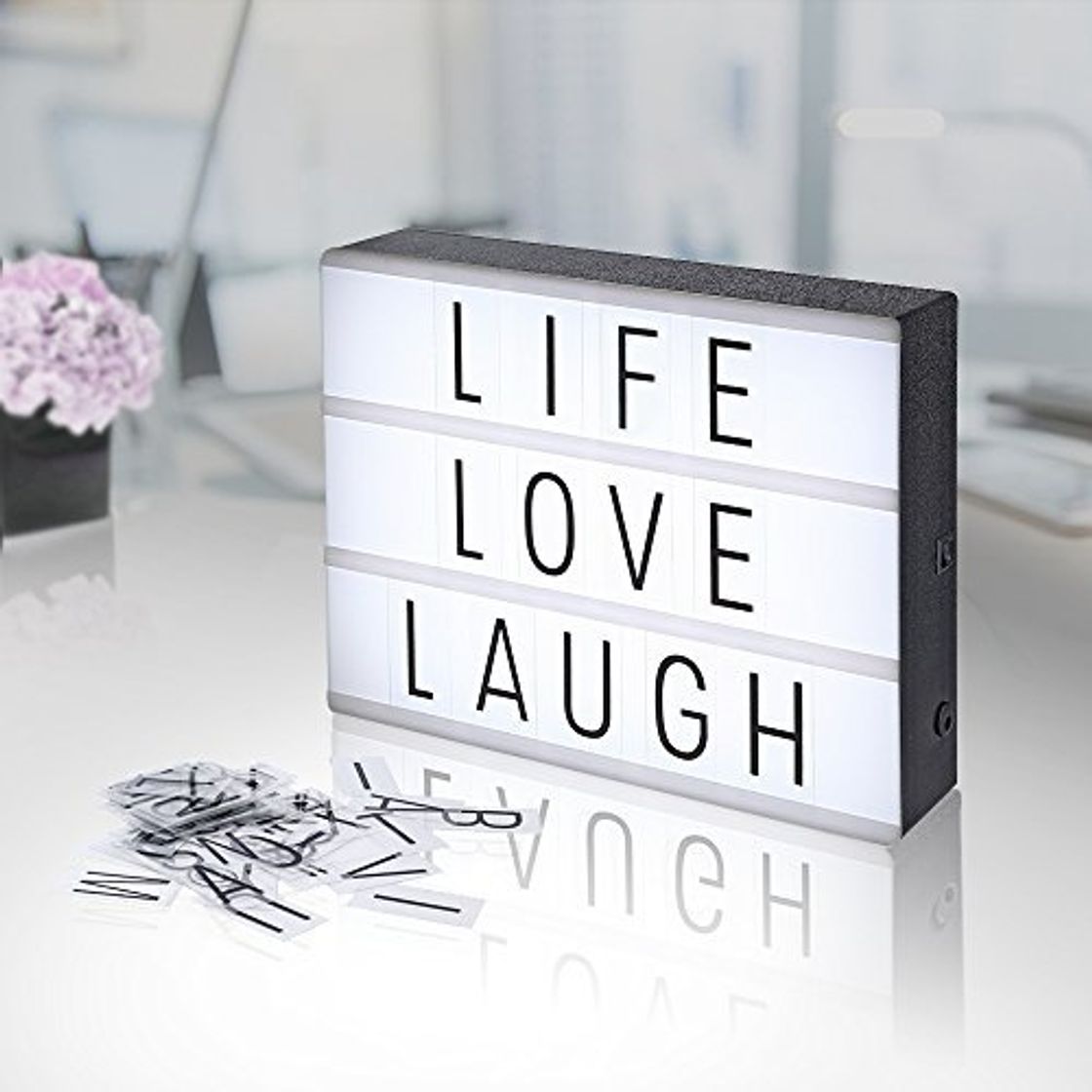 Producto Lightbox A4, AGM LED caja de luz cinematográfica luz cálida con letras, números, símbolos