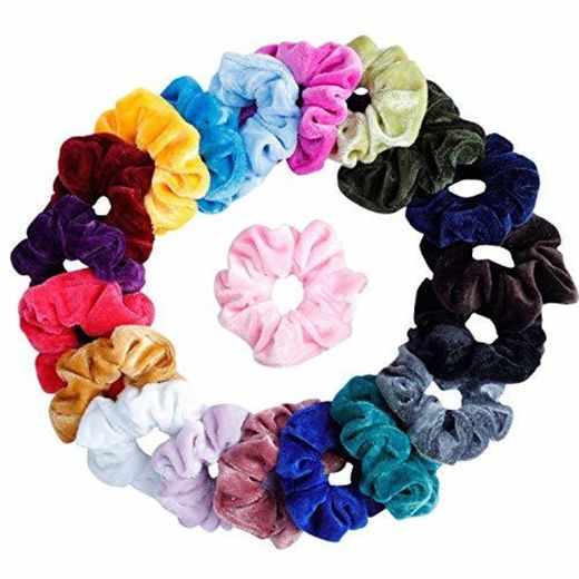 20pcs pelo Scrunchies Terciopelo elástico pelo bandas Scrunchy pelo Ropes Scrunchie para