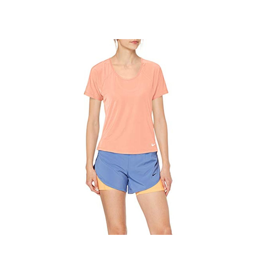 Social NIKE W Nk Miler Top SS Breathe Camiseta de Manga Corta, Mujer,
