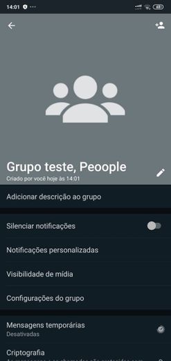 Grupo para likes e visualização. 