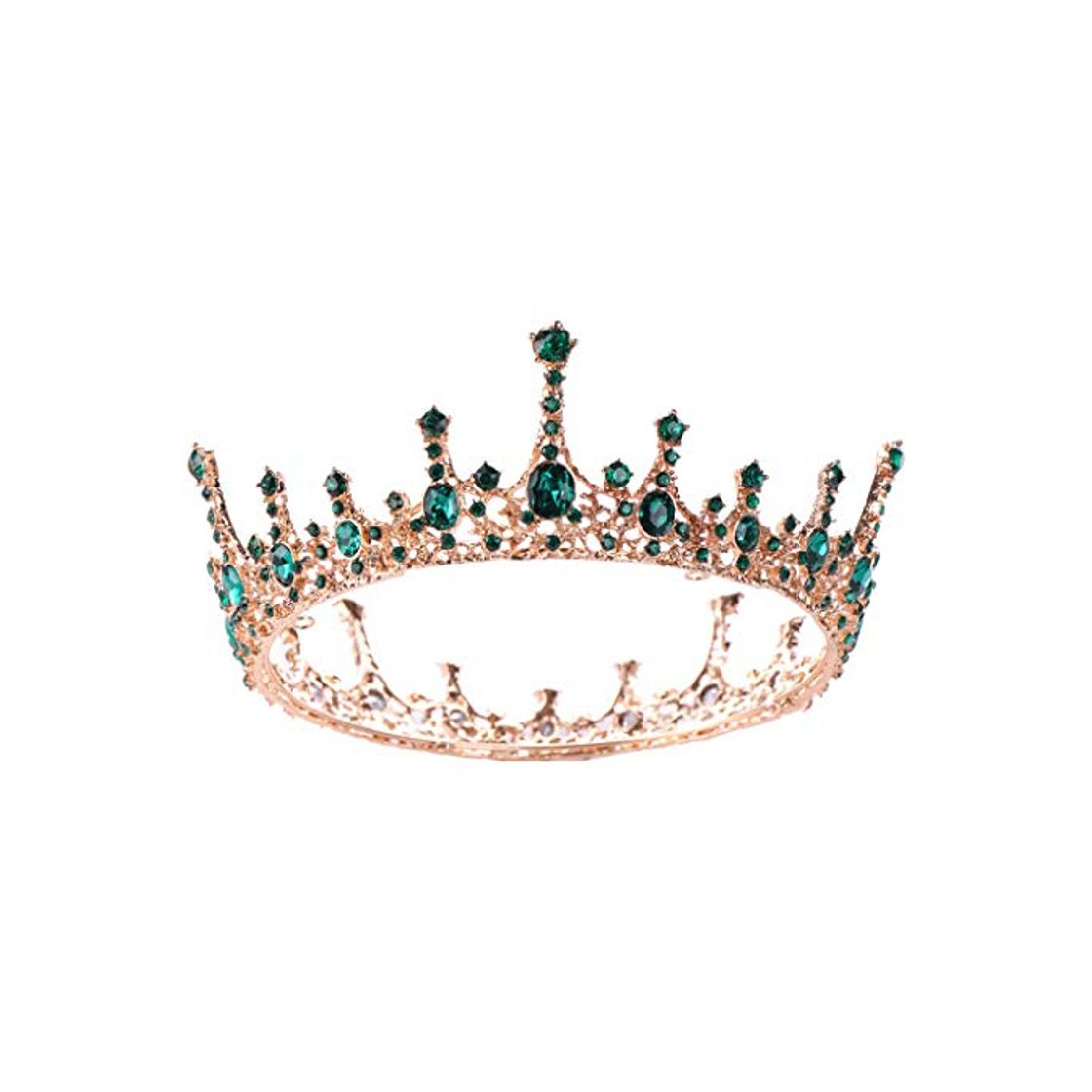 Moda lijun Tiara Nupcial de Diamantes de imitación de Cristal Verde y Corona