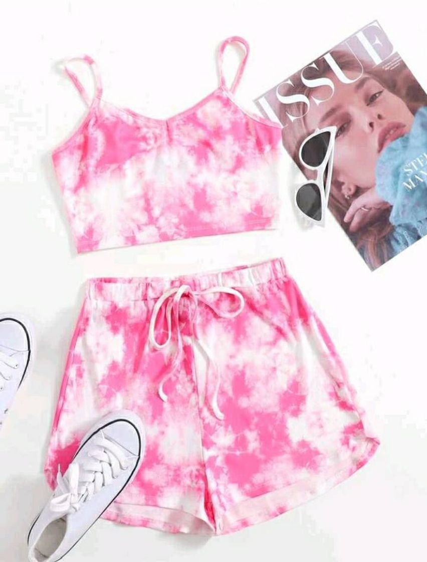 Social Nó Tie Dye ocasional Roupa de 2pçs
