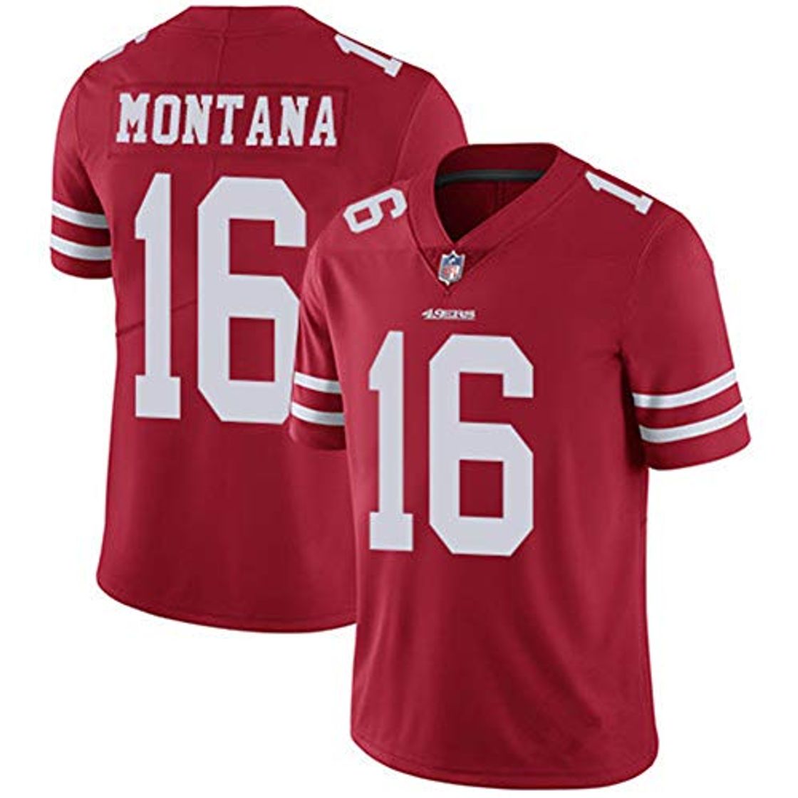 Fashion Camiseta para hombre de uniforme de fútbol americano San Francisco 49ers #16 Montana Football Jerseys Gruby Tee Shirts Rojo rosso XXL