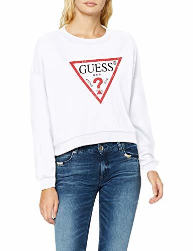 Fashion Guess Iconic Fleece Sudadera, Blanco