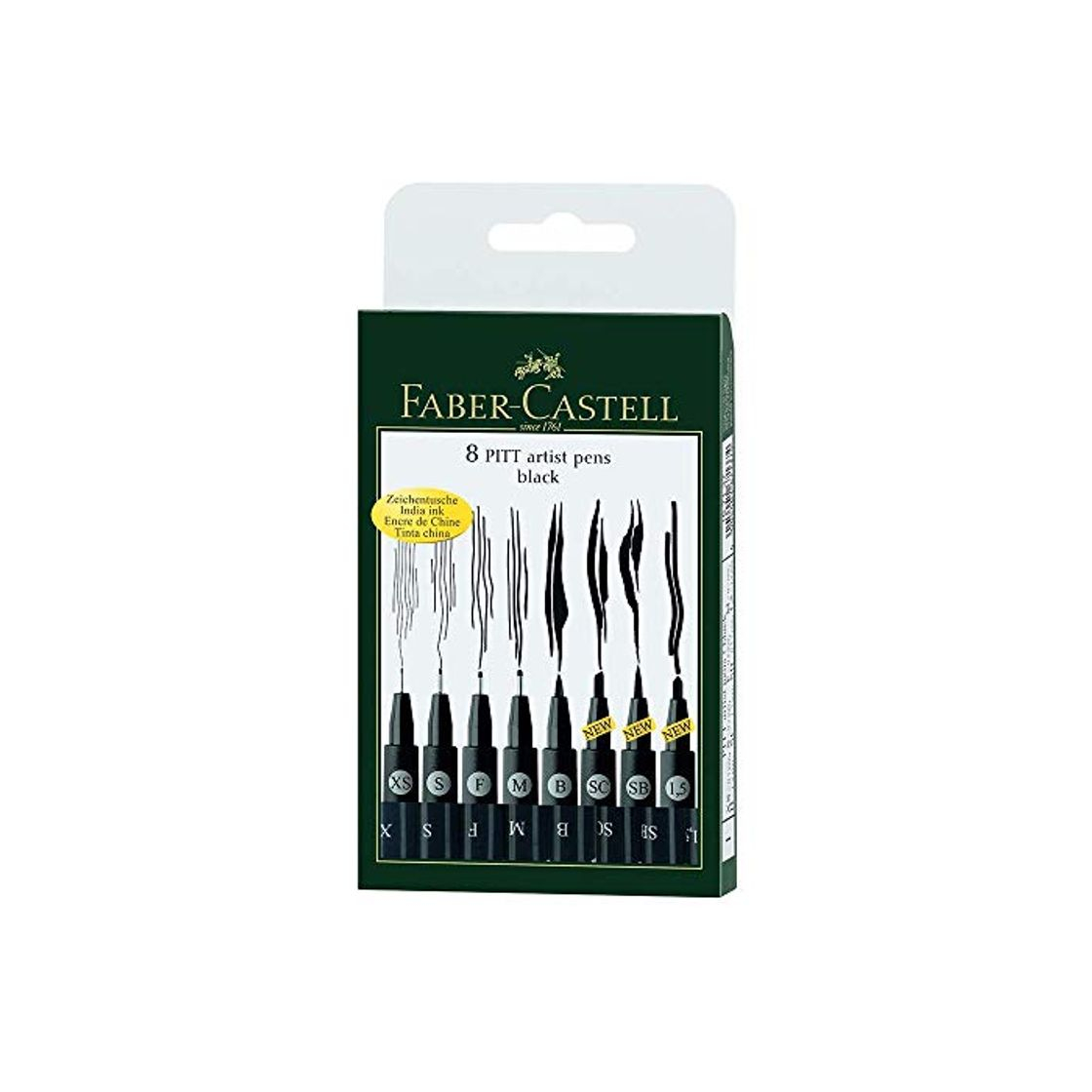 Product Faber-Castell 167137 - Pack de 8 rotuladores Pitt Artist Pens Black