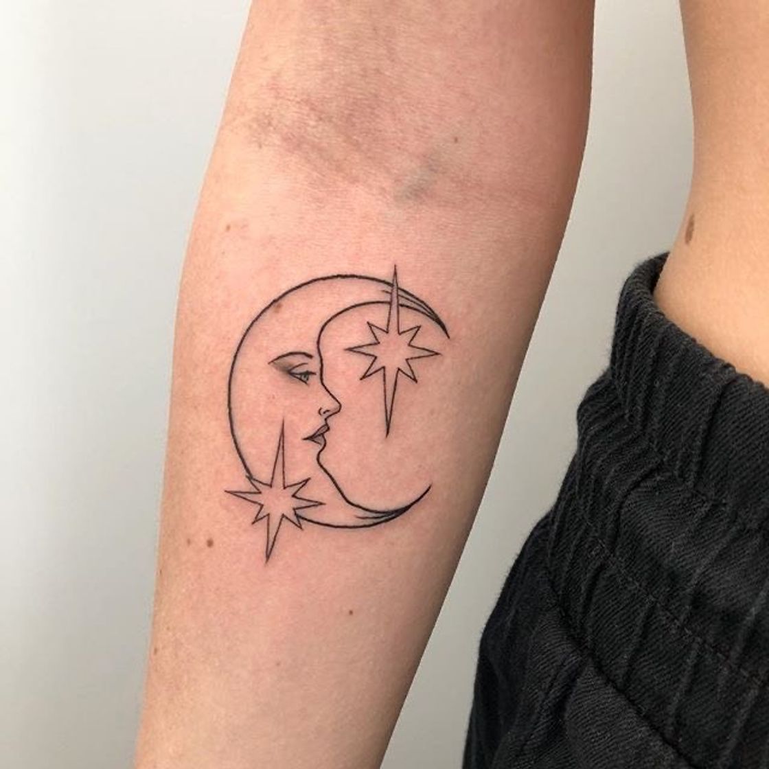 Fashion Moon Tattoo