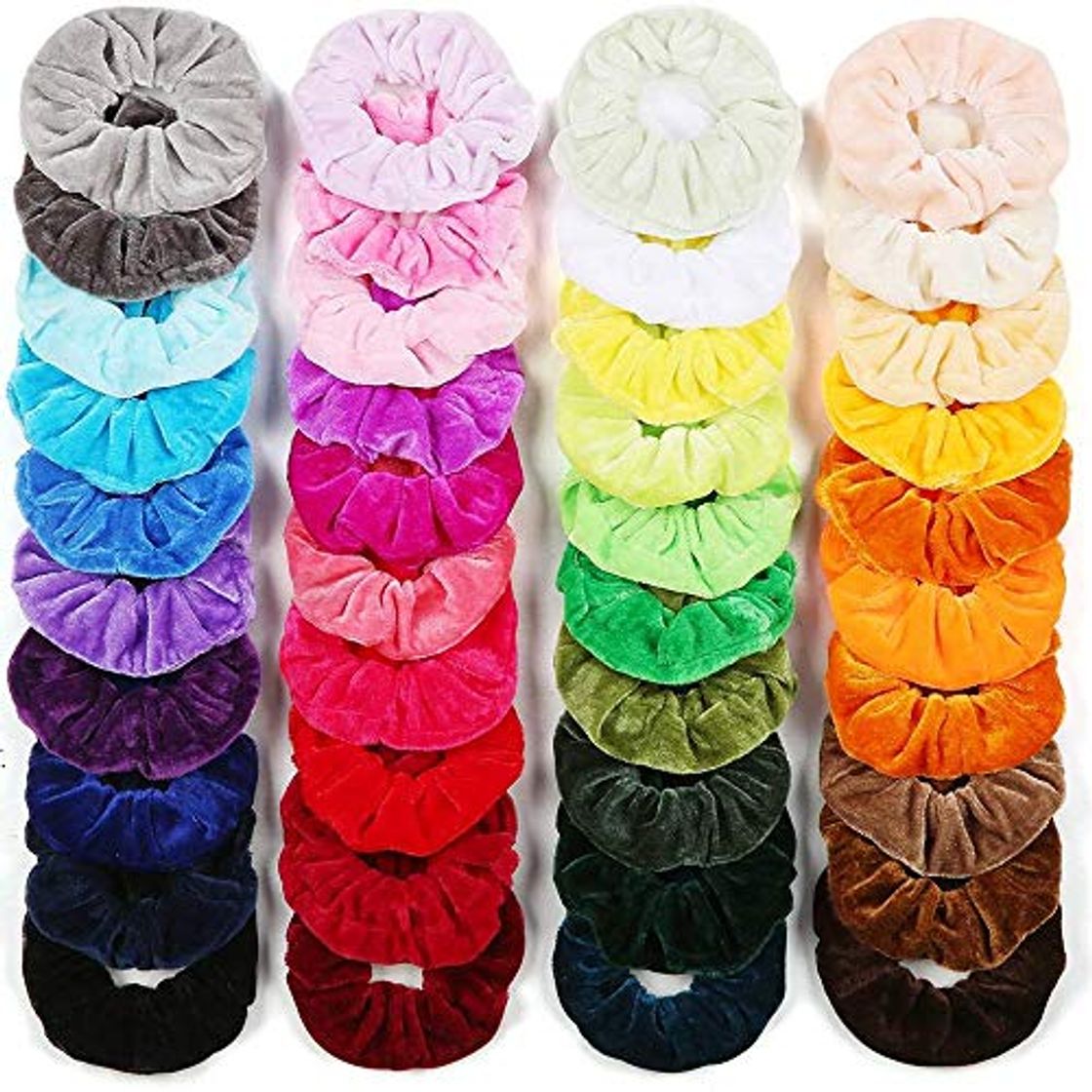 Belleza 40 Colores Velvet Elástico Hair Scrunchies