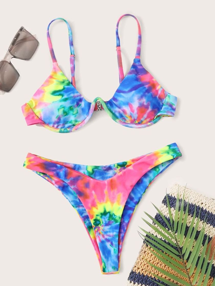 Producto Bañador Bikini De Pierna Alta Con Aro De Tye Die