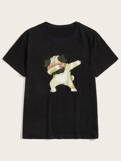 Camiseta de hombres con estampado de perro