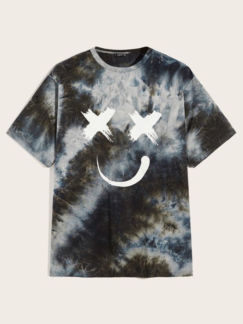 Producto Camiseta De Hombres De Tie Dye Con Estampado De Sonrisa