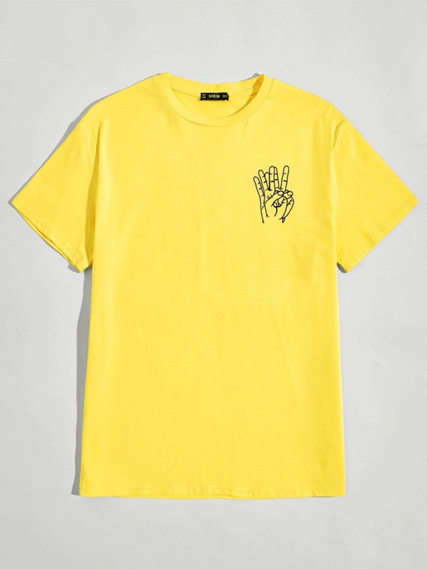 Social SHEIN Camiseta con estampado de gesto