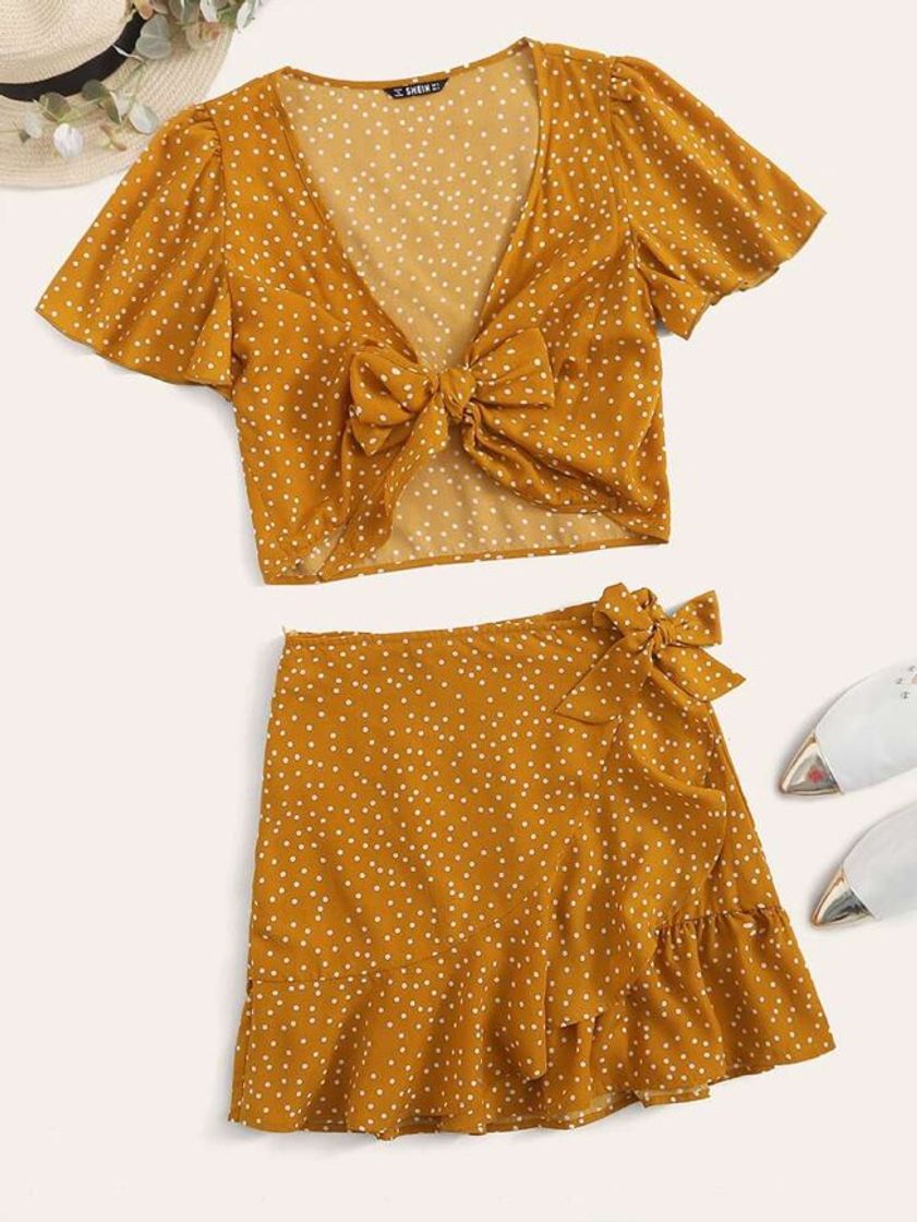 Conjunto bohemio mostaza 