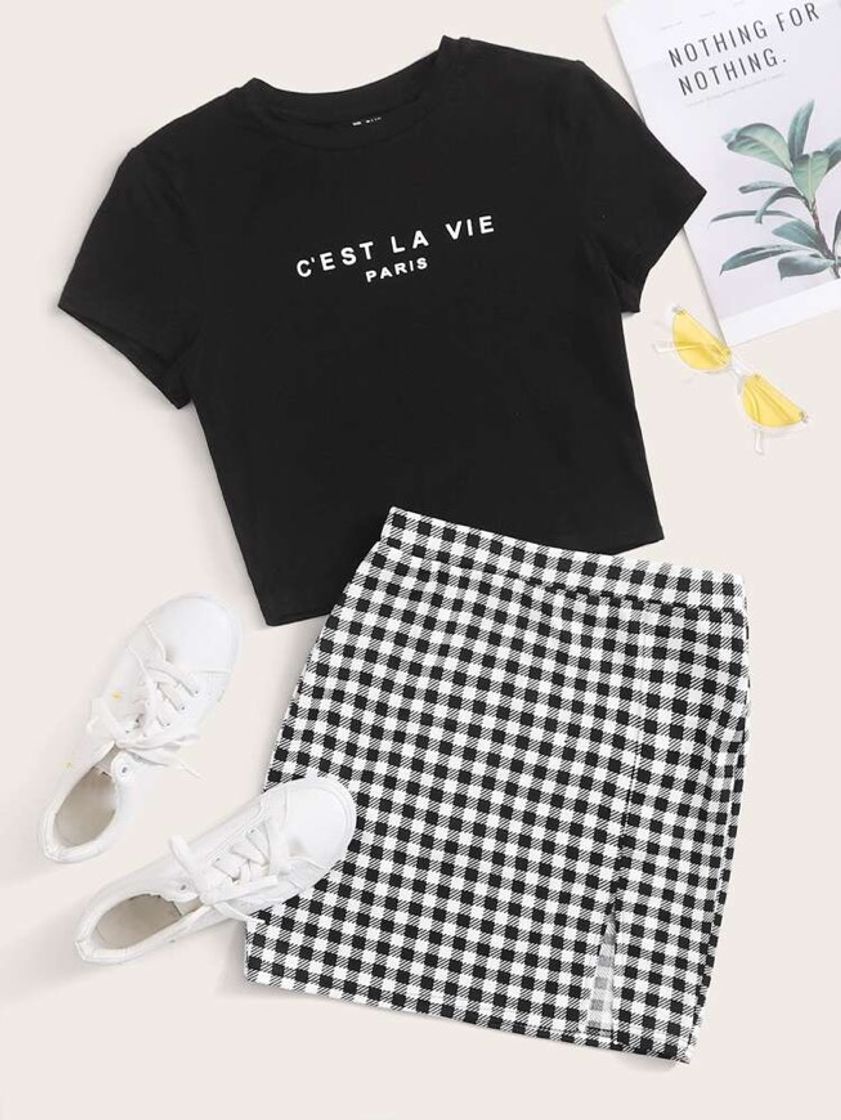 Conjunto casual falda