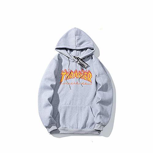 Fashion ZALA Thrasher Sudadera Capucha Pullover Hood para Hombres y Mujeres con el