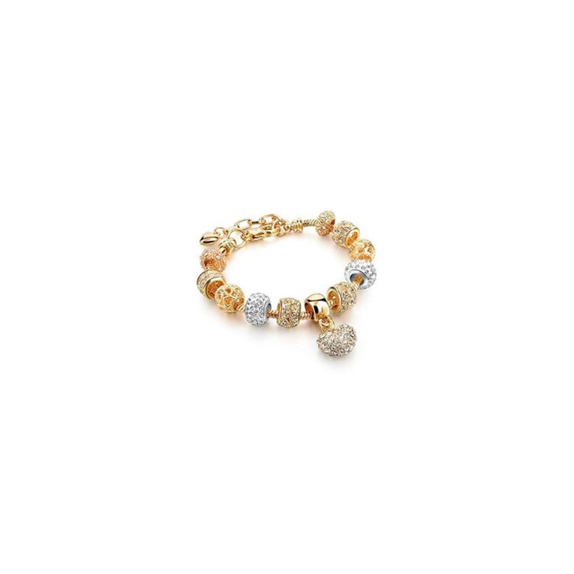 Moda Nobrand Pulseras Cristal Corazón Encanto Pulseras Y Brazaletes De Oro Brazaletes para Mujeres Joyería Pulseira Feminina