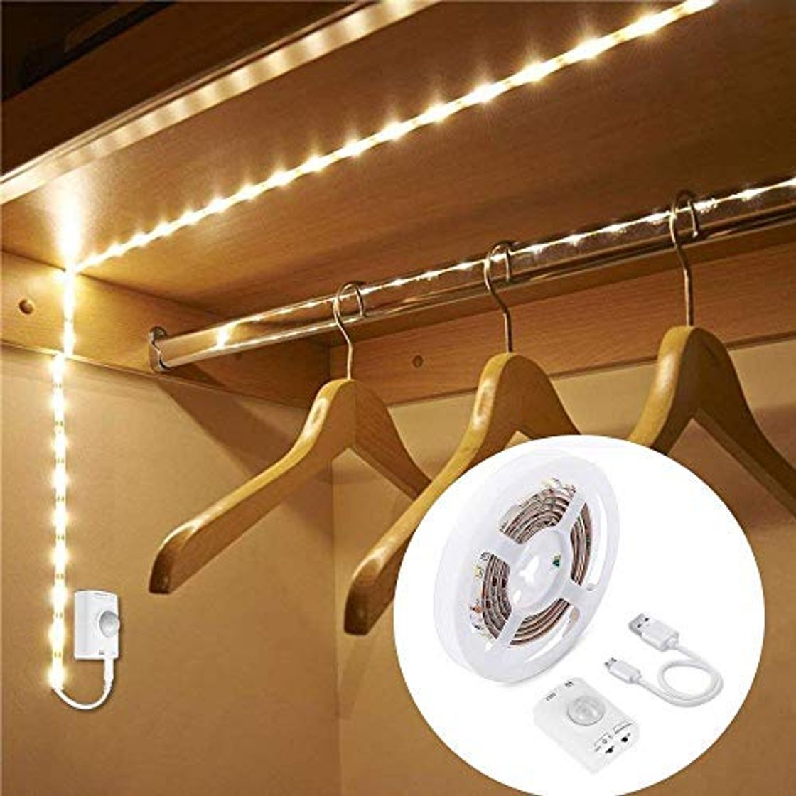 Social LUXJET® Recargable 30LED 1M tira luz cuerda,Luz Armario Luz LED Nocturna con