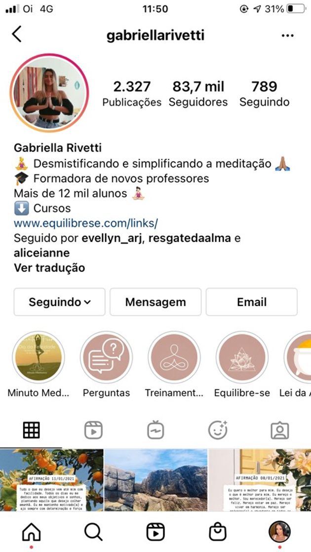 Moda Afirmações diárias com Gabriella Rivetti