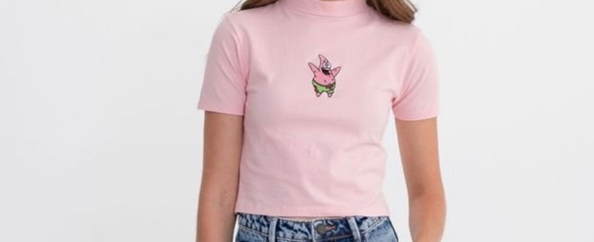 Fashion Cropped Patrick com Golinha Alta Rosa