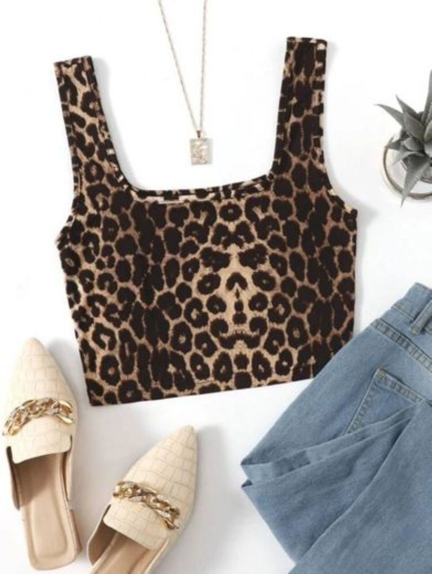 Fashion Top com estampa Leopardo 🐆