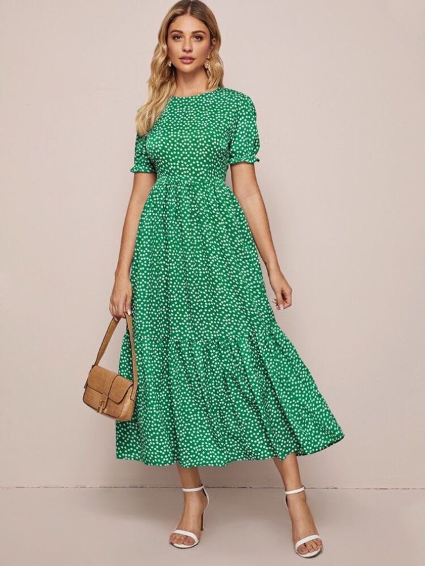 Fashion Vestido MIDI verde 