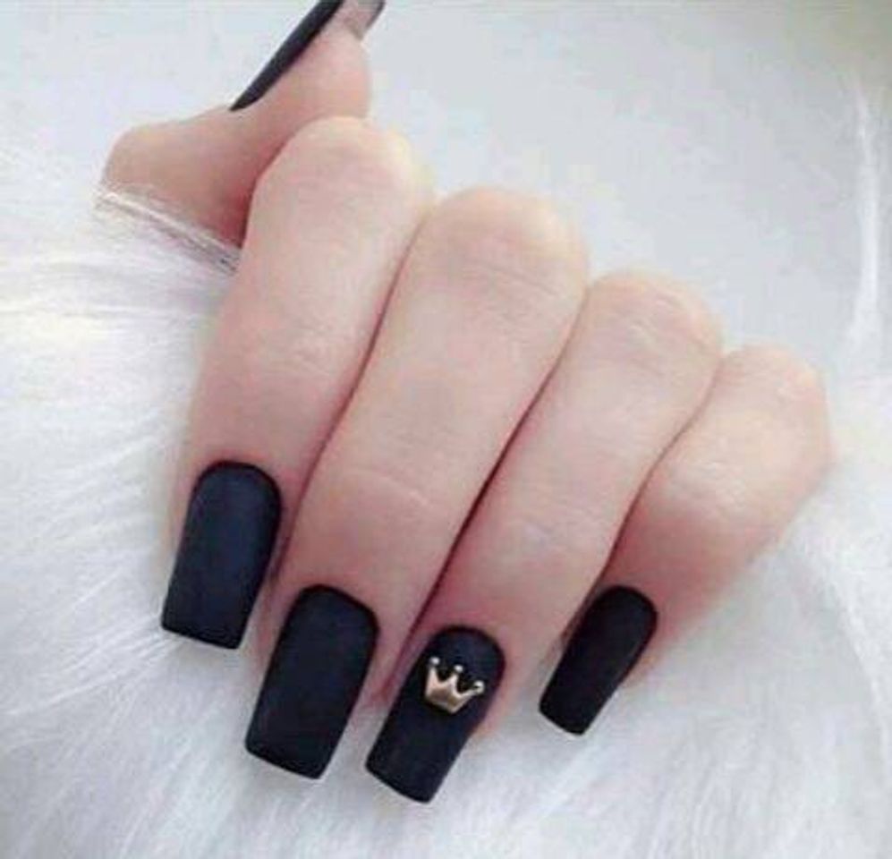 Moda Nails preto de coroa 👑