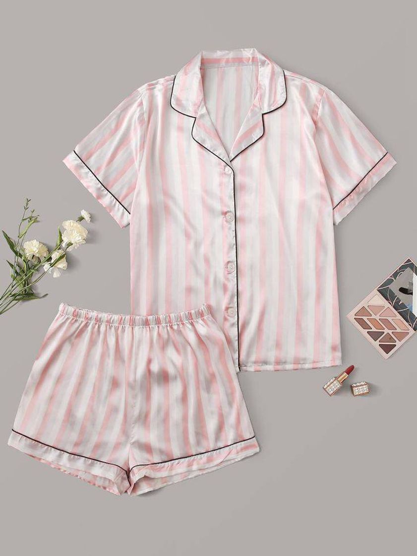 Fashion Pijama rosa listrado 🌸✨