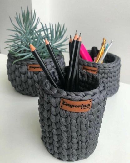 Suporte de crochê para lápis