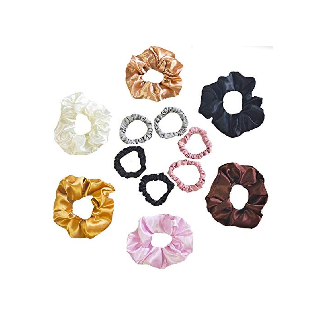 Fashion Uni-Fine 12 PCS Hair Scrunchies Coleteros de Tela Scrunchies Gasa Coleteros Terciopelo