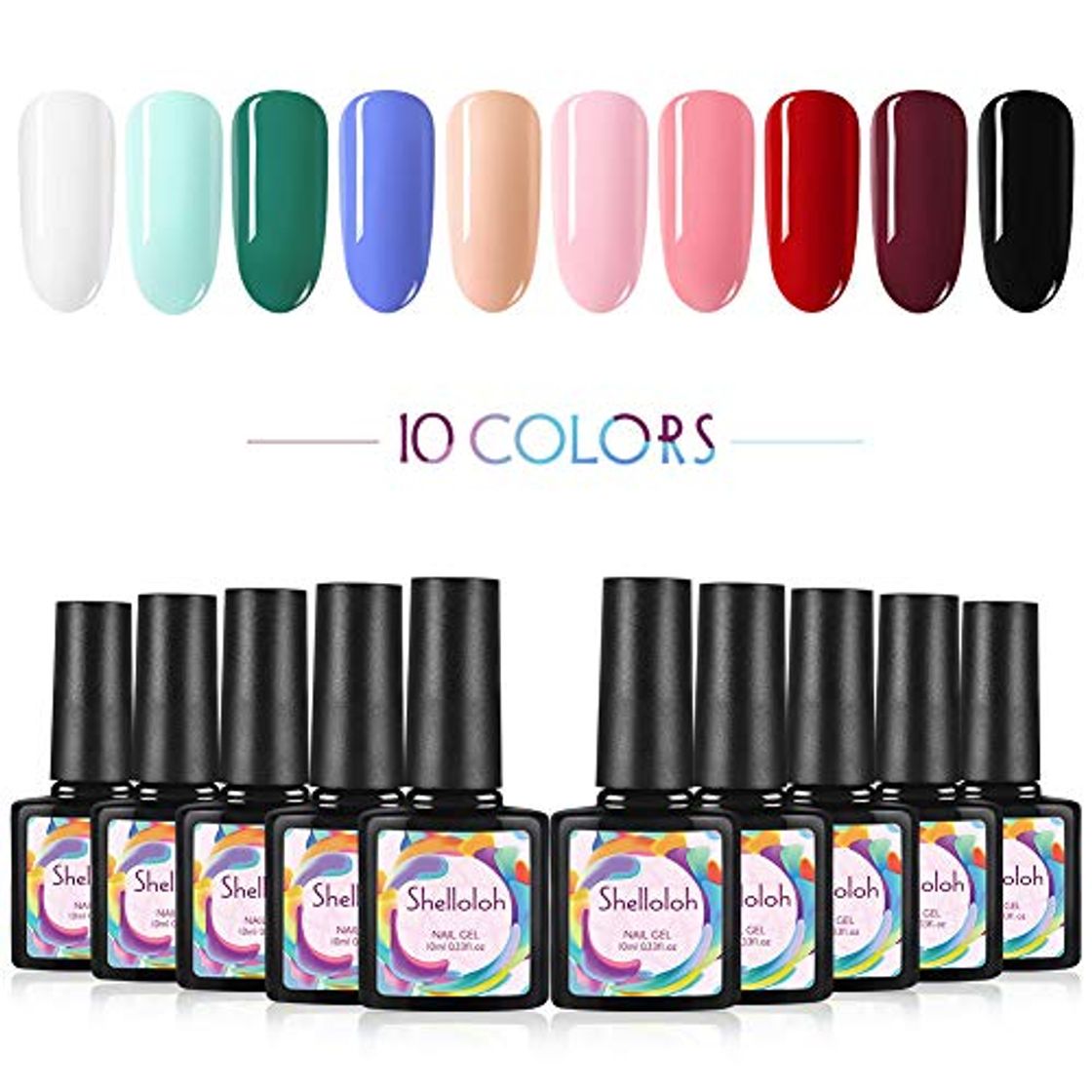 Products Shelloloh 10PCS Esmalte en Gel Esmalte Semipermanente Soak off 10ml Kit Uñas de Gel Nail Polish Nail Art