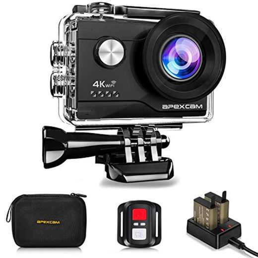 Apexcam Cámara Deportiva 4K 16MP WiFi Ultra HD Cámara subacuática Impermeable 40M